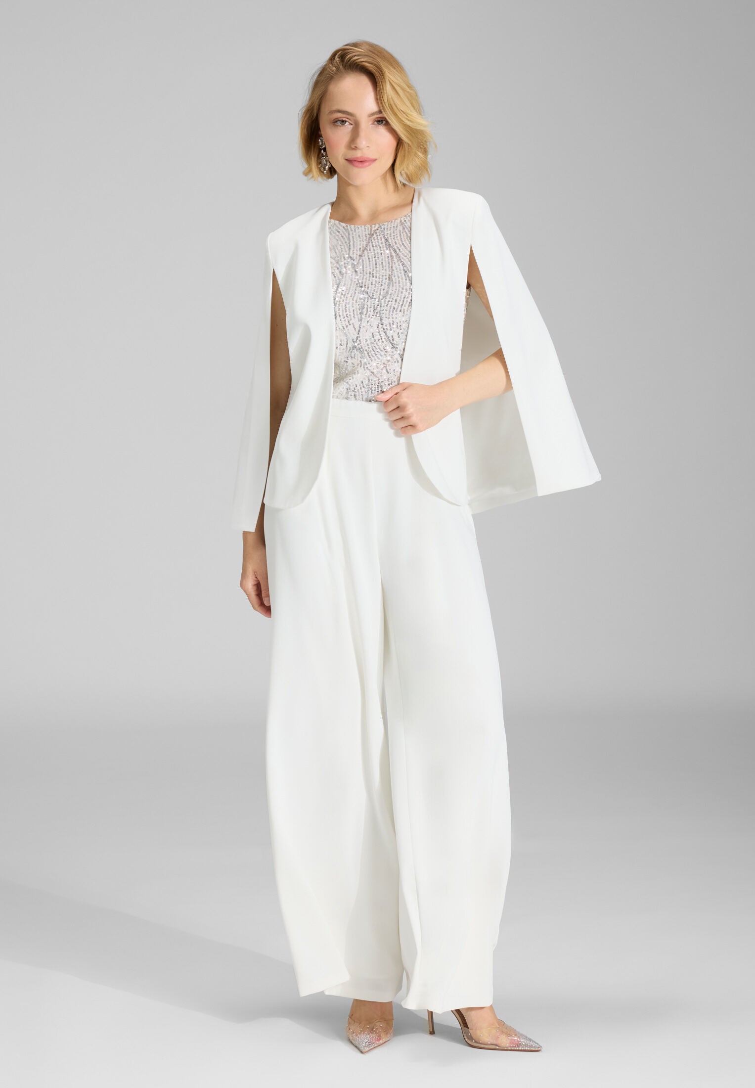 Cape Blazer aus Webware ivory