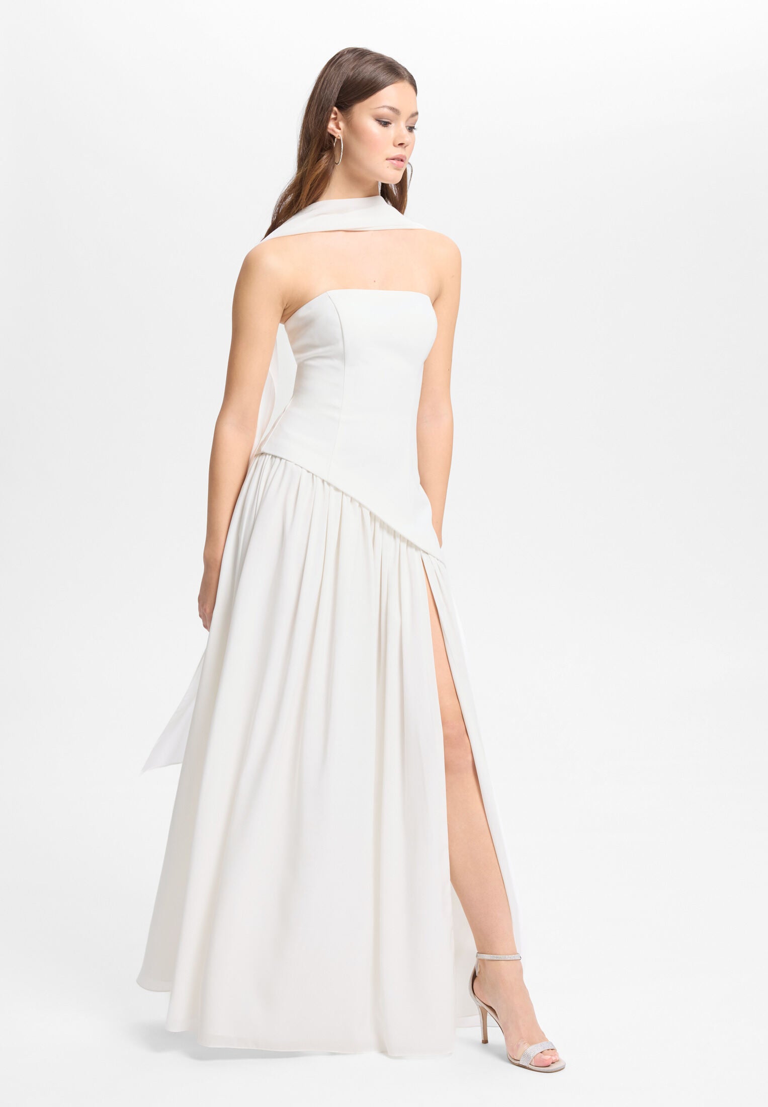 Corsagenkleid mit Beinschlitz ivory
