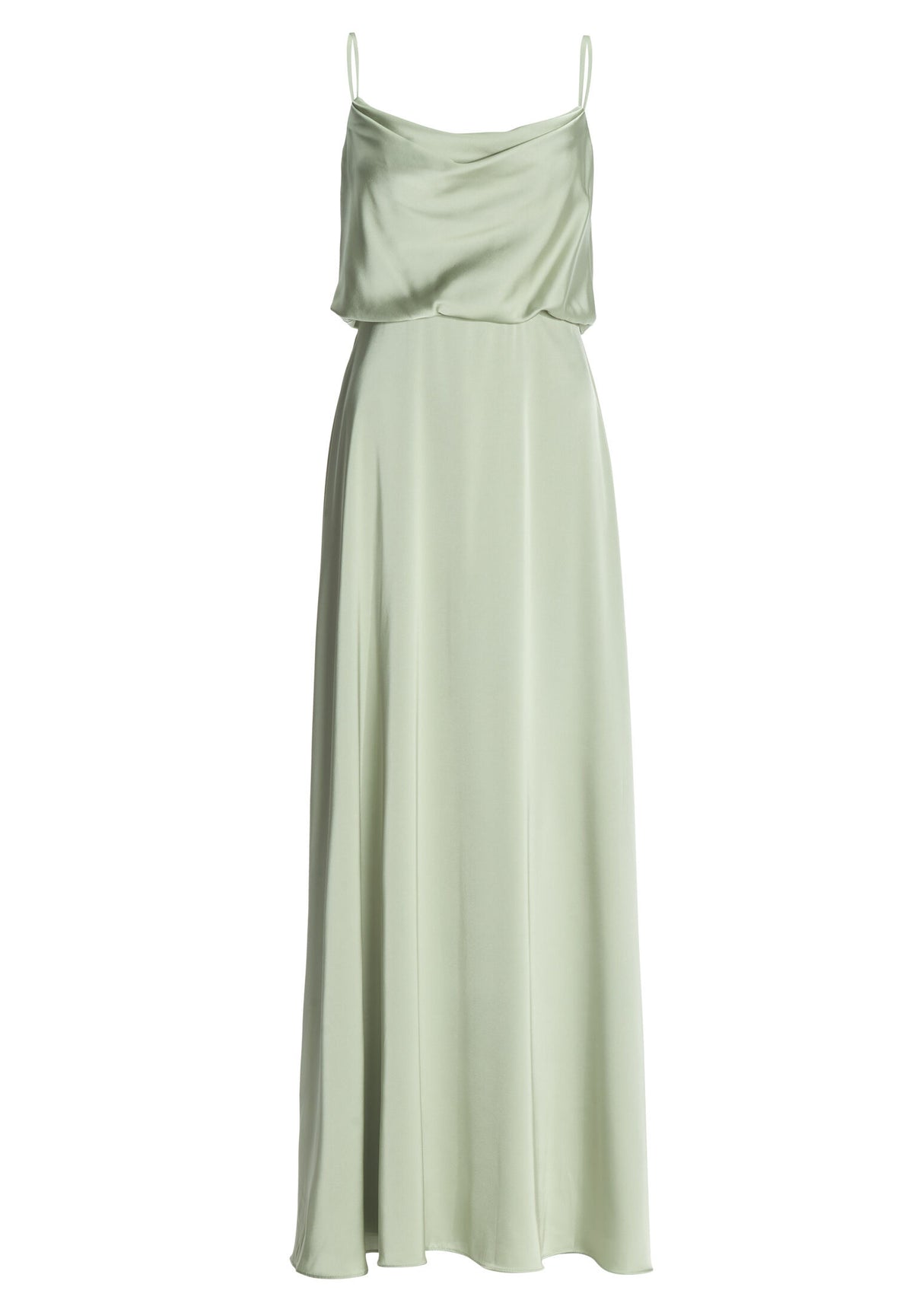 Abendkleid aus Satin mit angedeutetem Wasserfallausschnitt