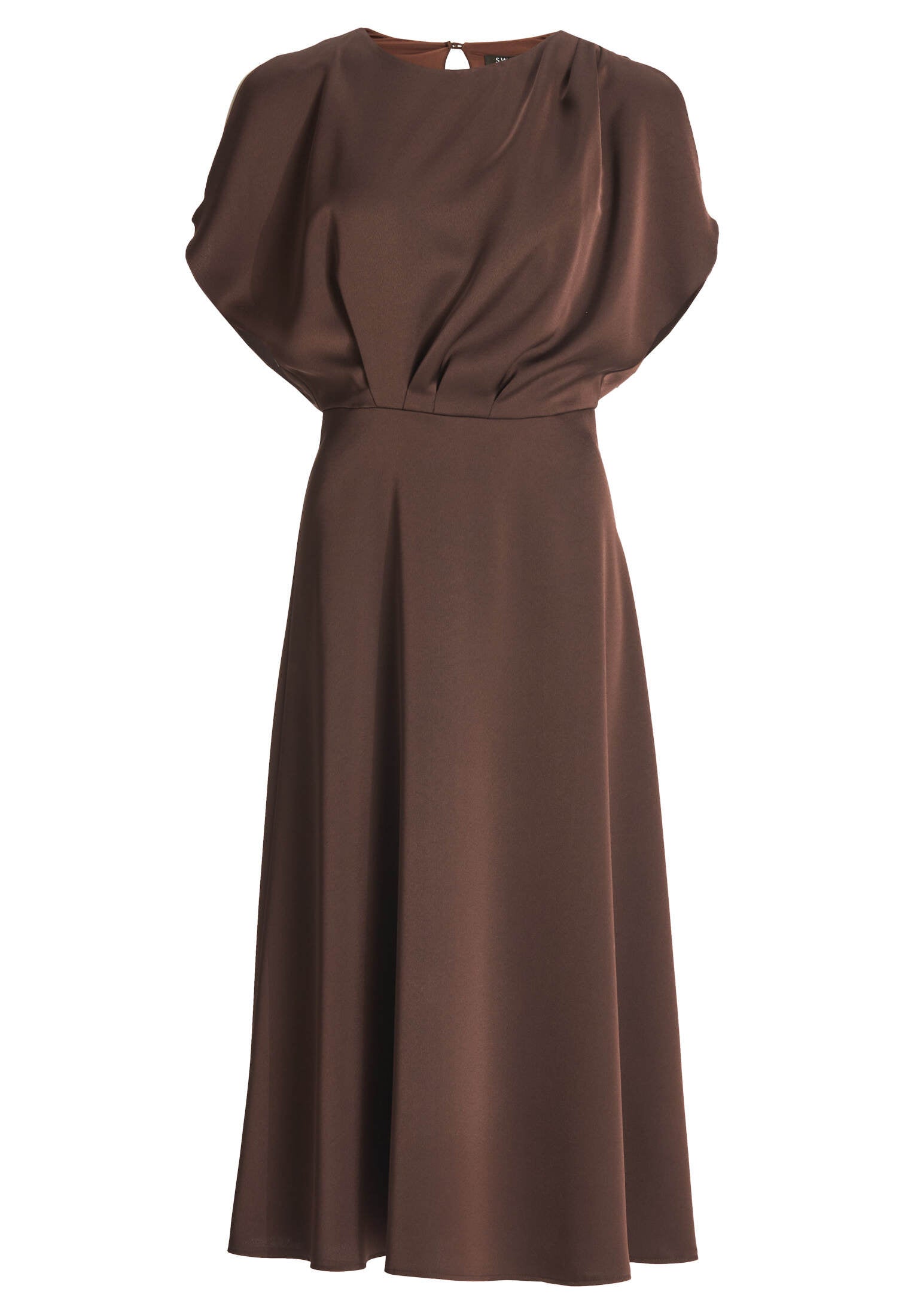 Cocktailkleid aus Satin mit geschlitzten Schulternähten