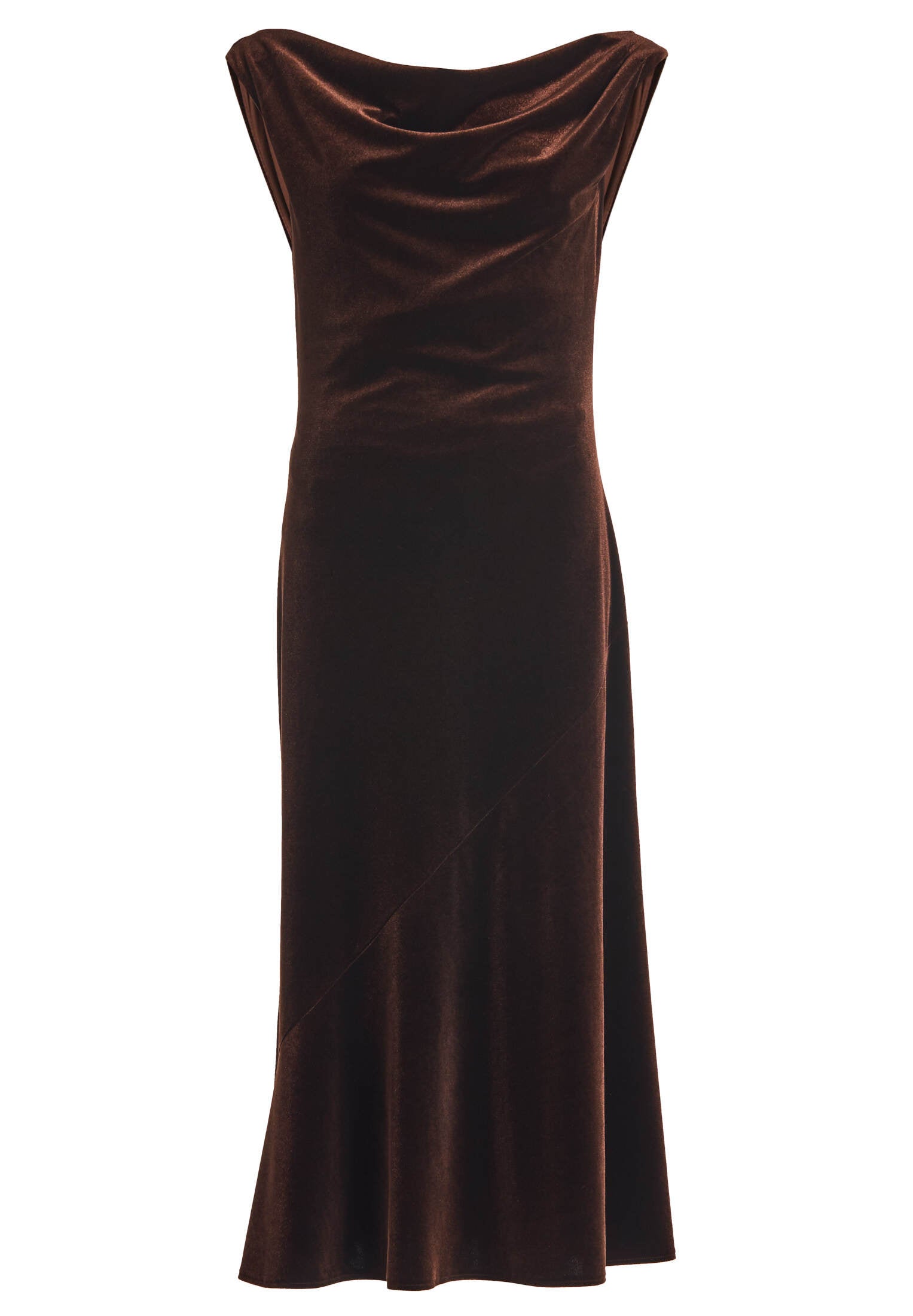 Abendkleid aus Samt mit Wasserfallausschnitt