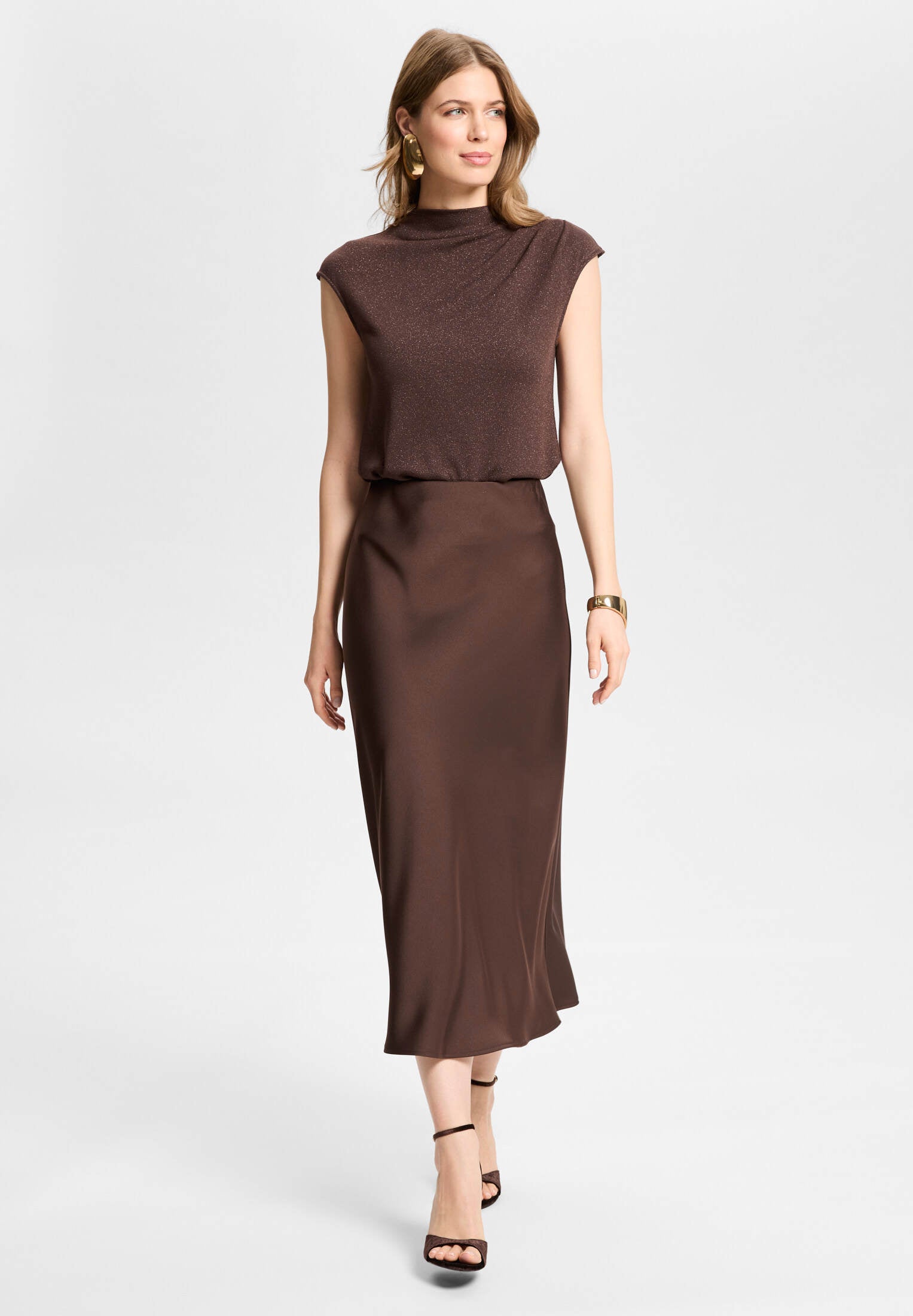 Oberteil aus Glitzergarn chocolate brown