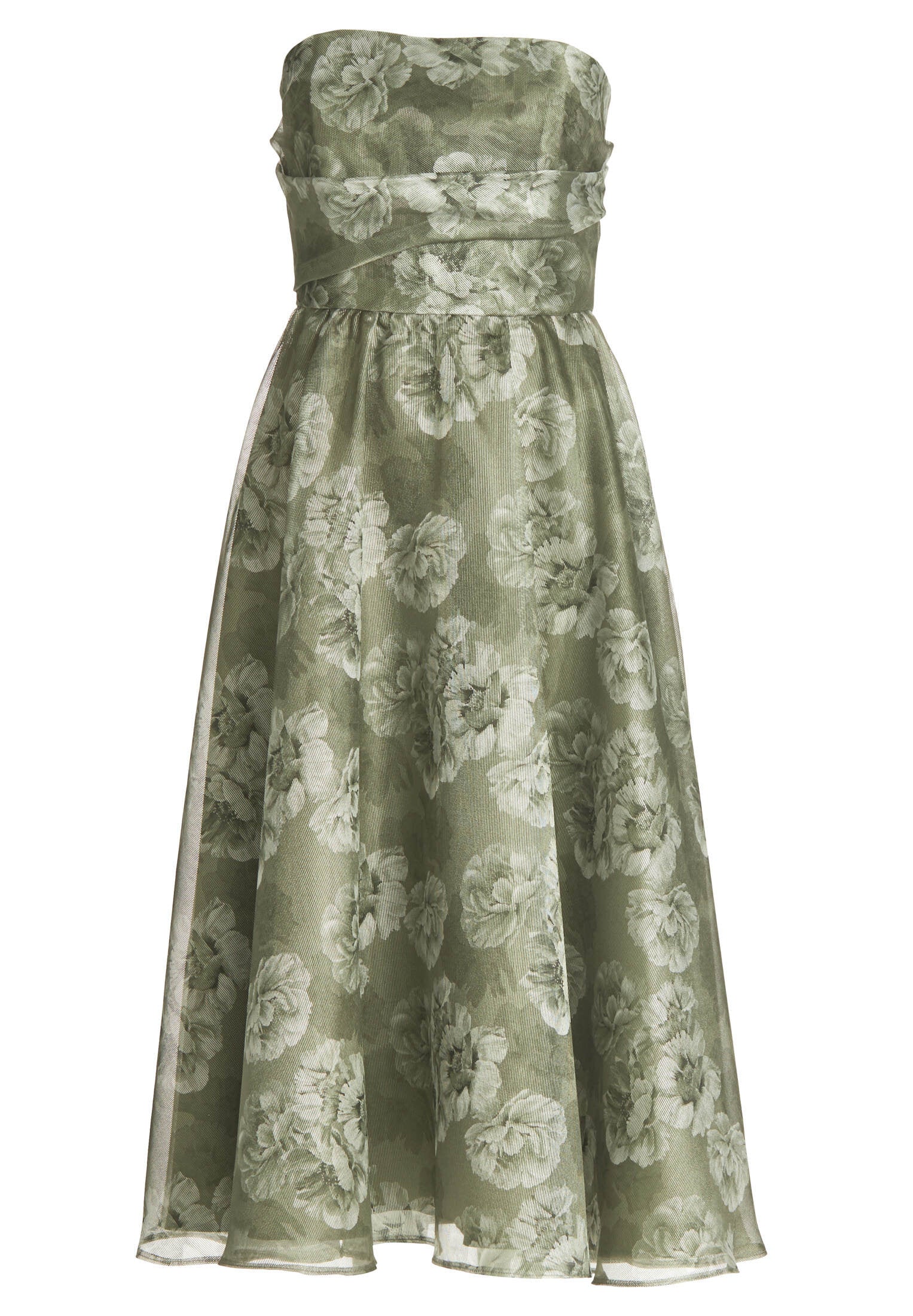 Korsage Kleid aus bedrucktem Organza