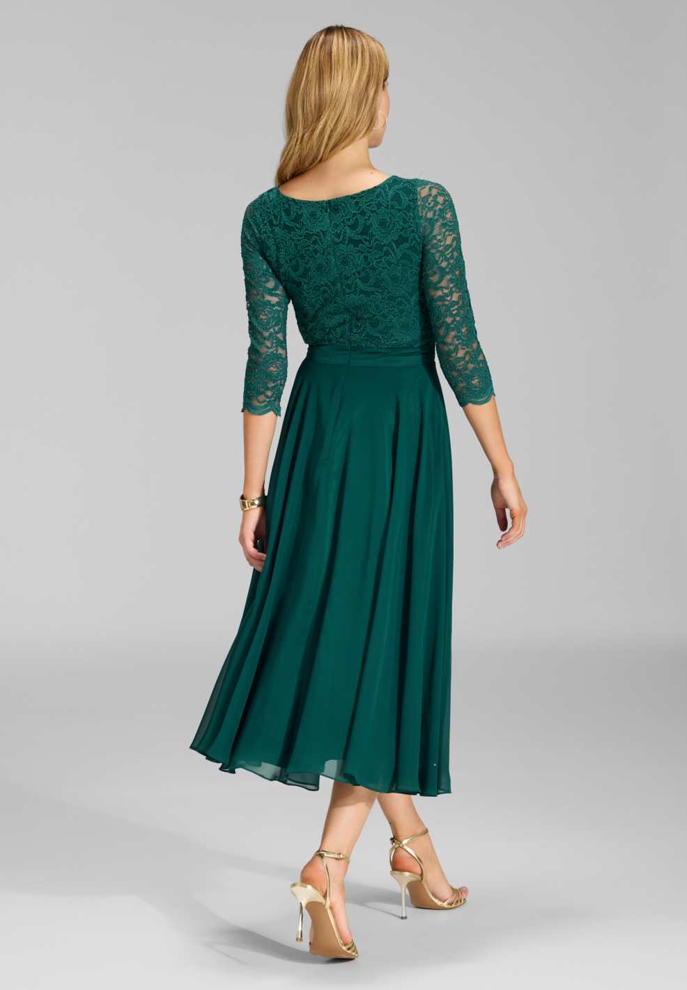 Midikleid mit fließendem Chiffon-Rock