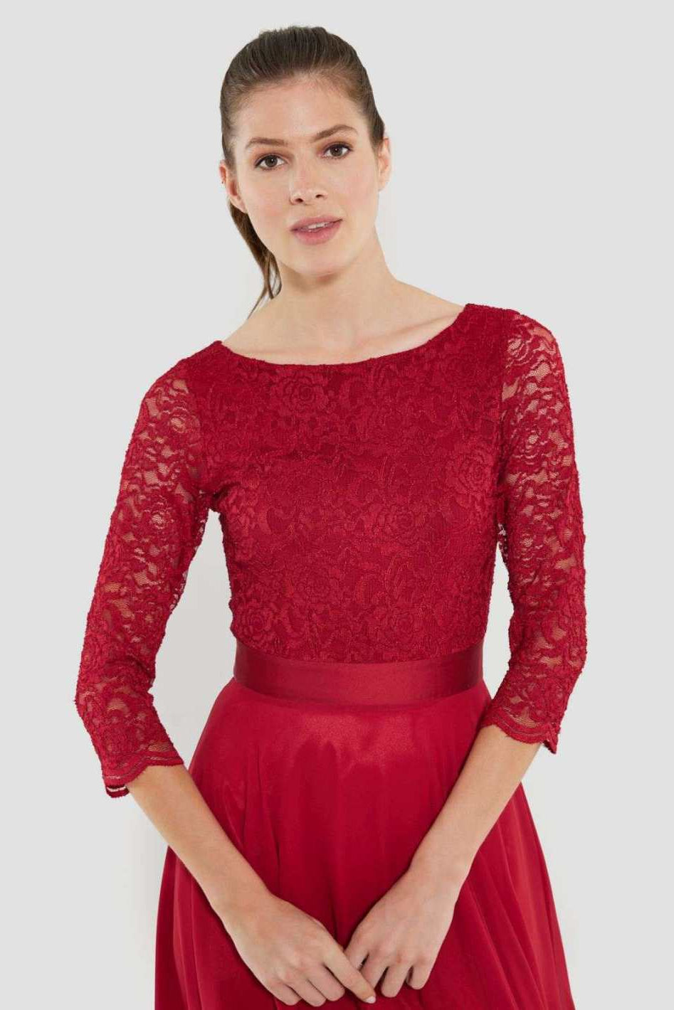 Midikleid mit fließendem Chiffon-Rock