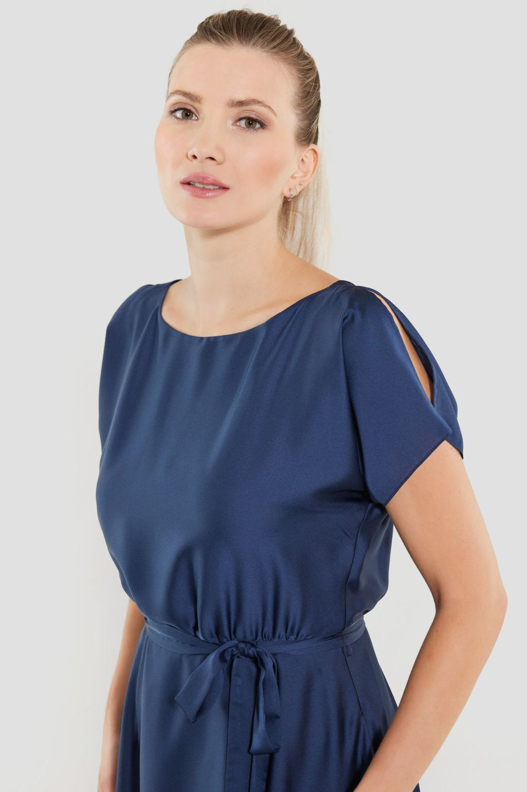 Midikleid aus feinem Satinchiffon