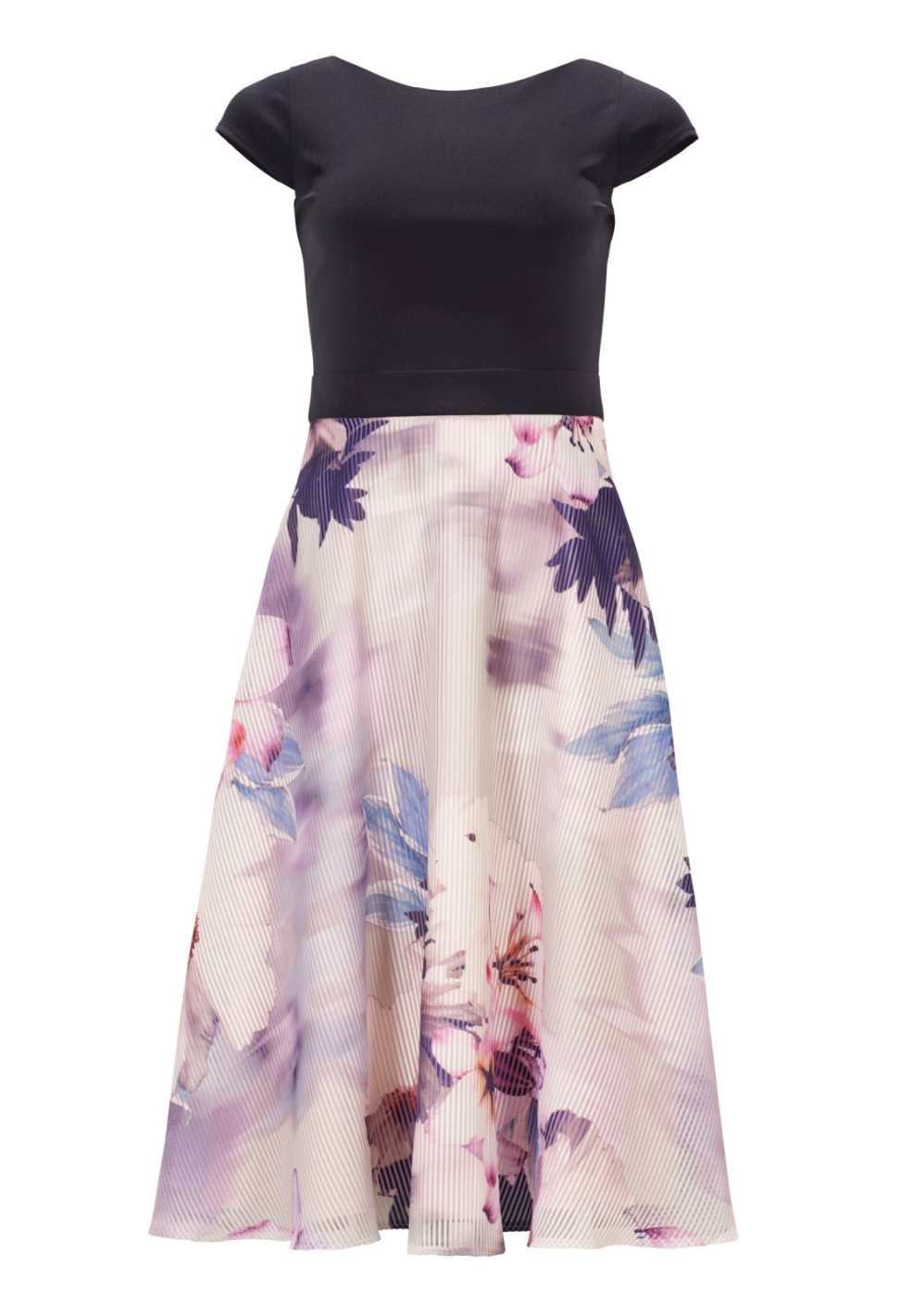 Midikleid mit Aquarell-Print