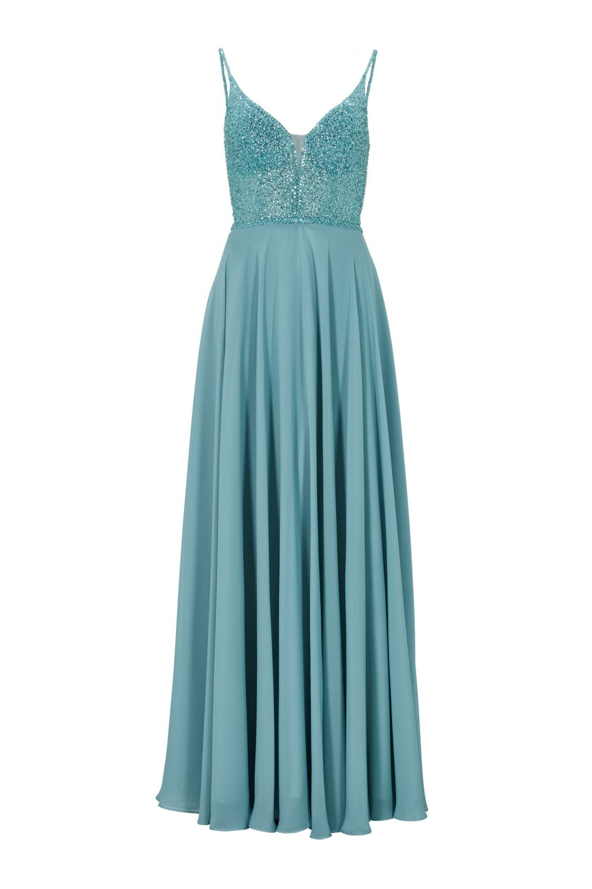 Langes paillettenbesticktes Abiball-Kleid