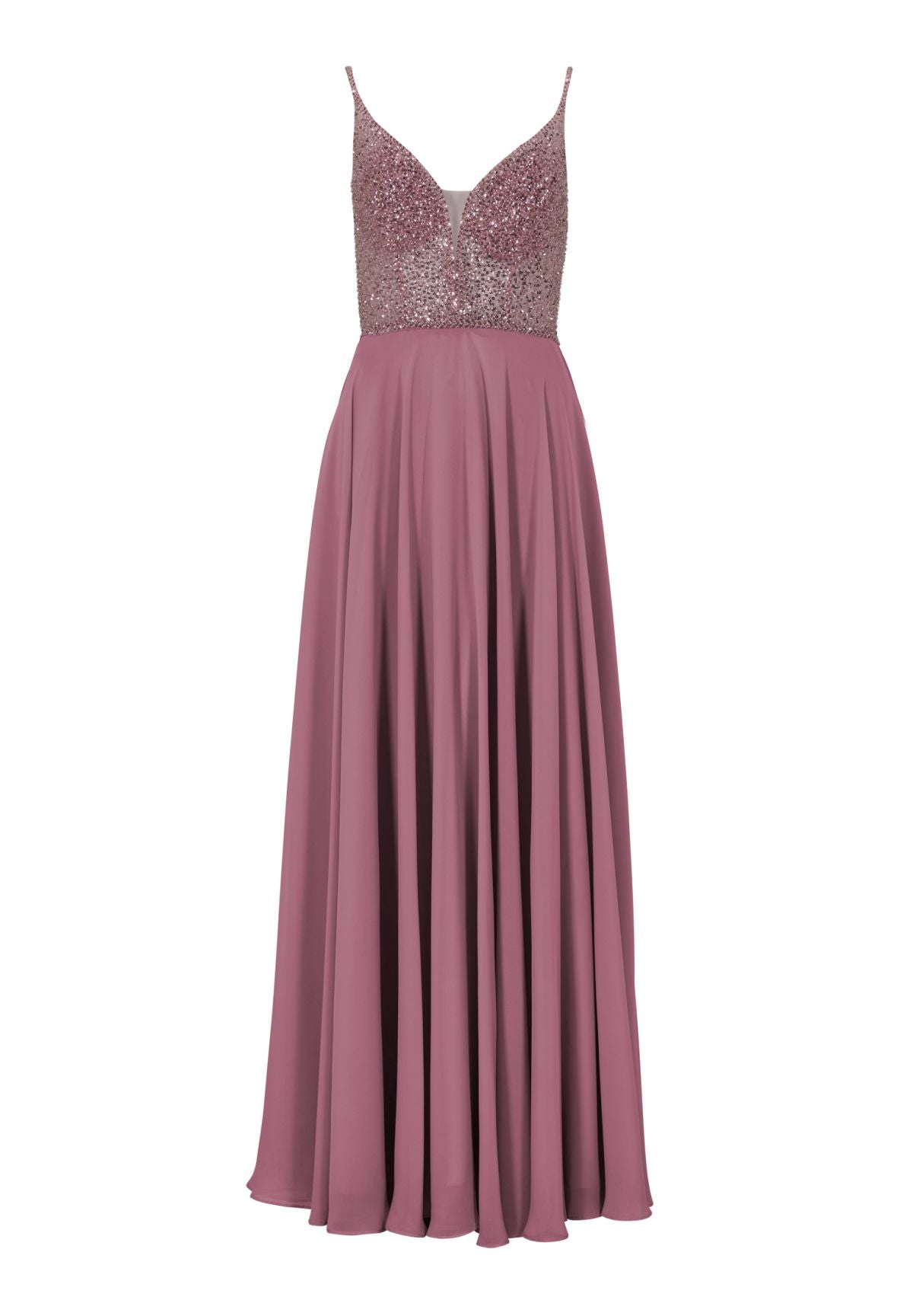 Langes paillettenbesticktes Abiball-Kleid