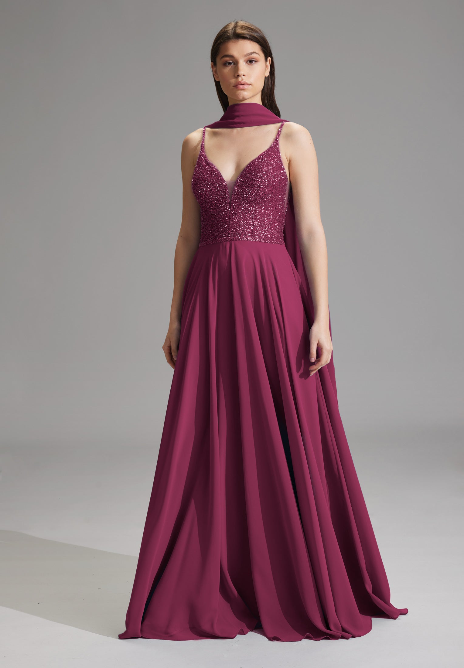 Zarte Chiffon-Stola im geraden Schnitt