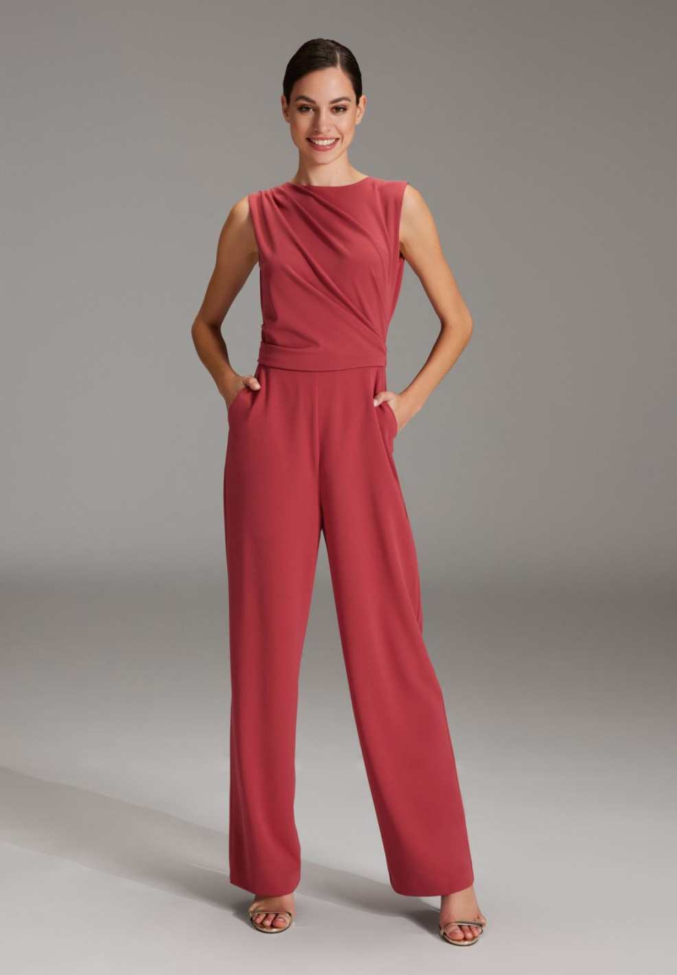 Jumpsuit aus Jersey Crêpe mit Drapierung