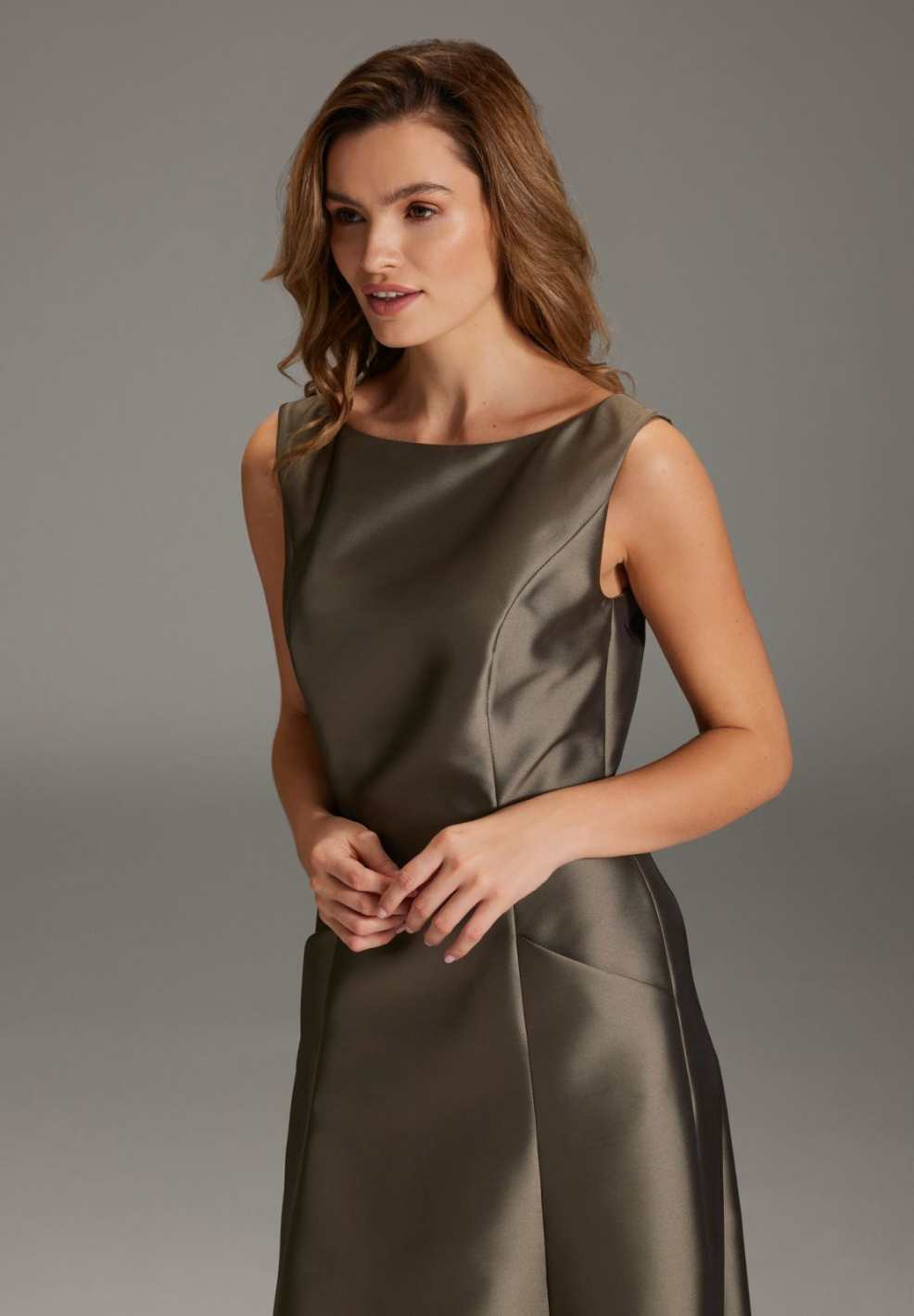 Abendkleid aus Twill mit Taschen