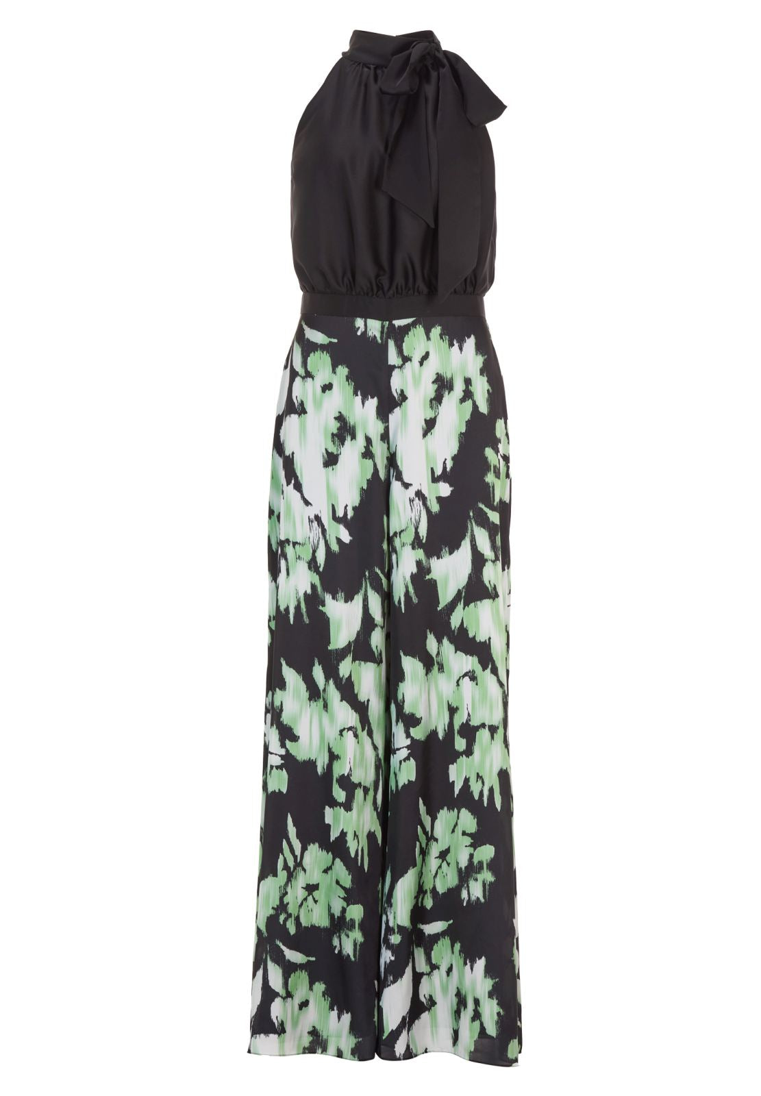 Jumpsuit mit Schluppenblusen Top und Druck Hose