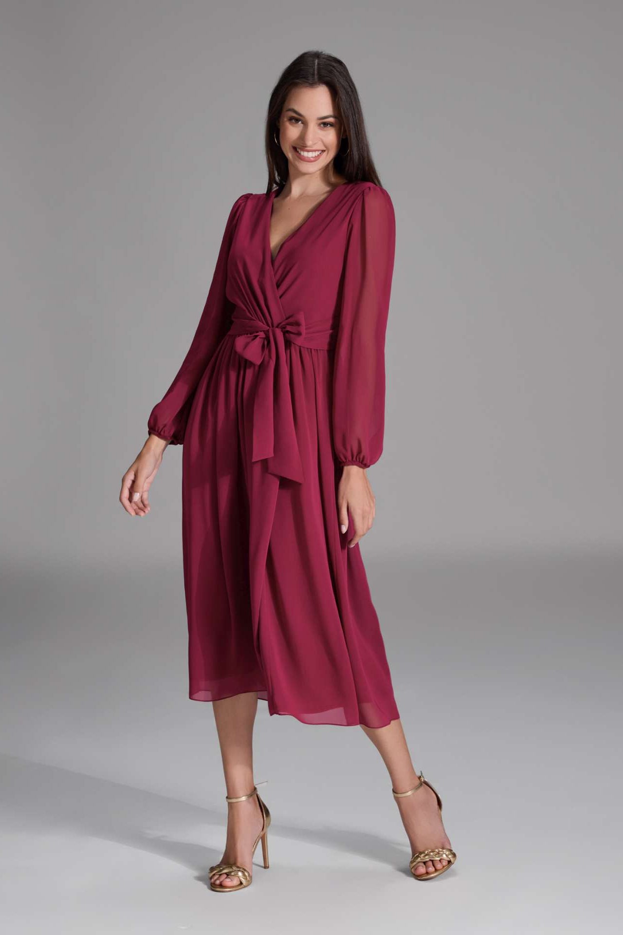 Chiffon Kleid in Wickel Optik