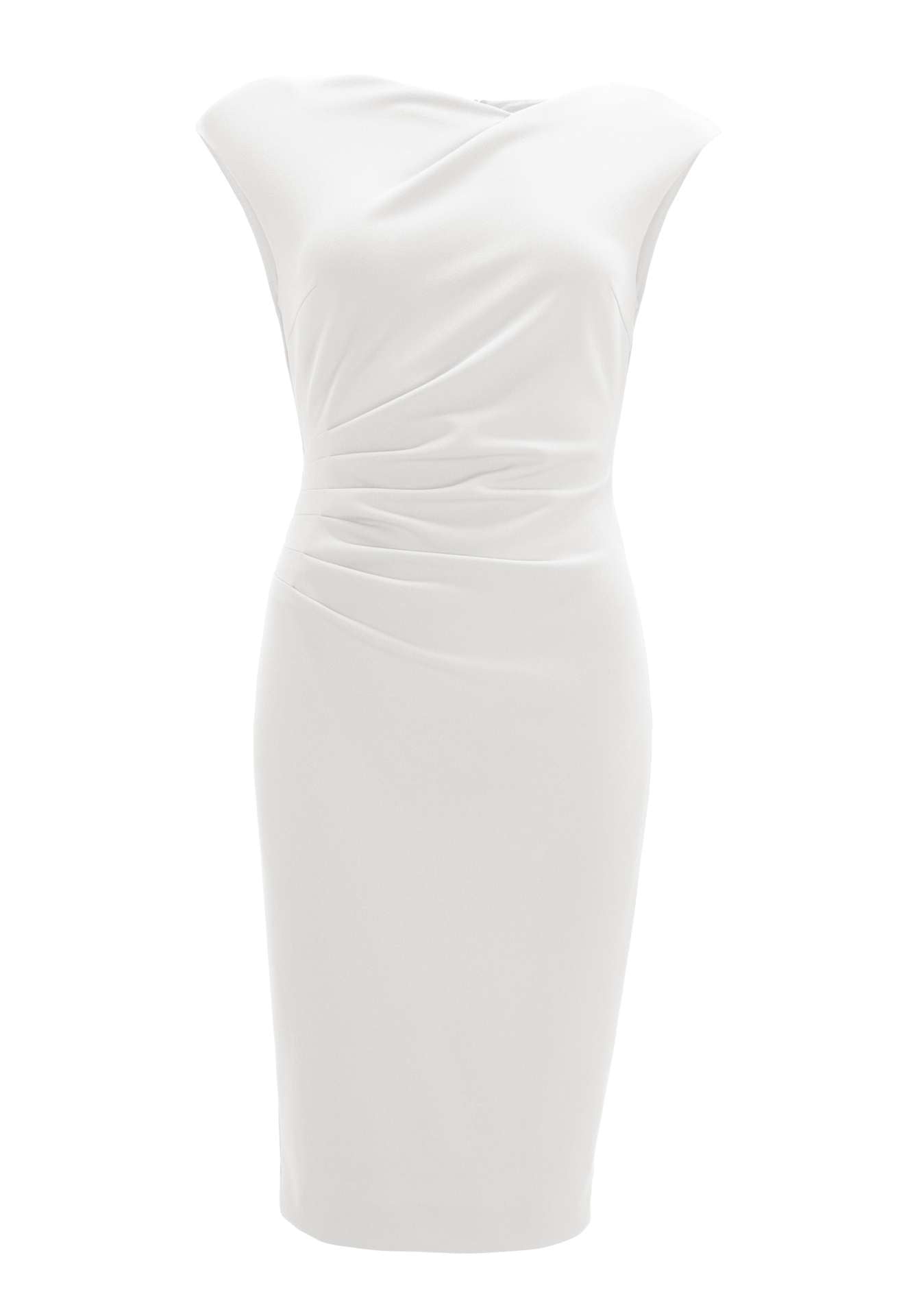 Etui Kleid aus Crepe Jersey mit Drapierung