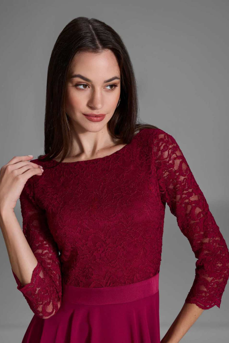 Midikleid mit fließendem Chiffon-Rock