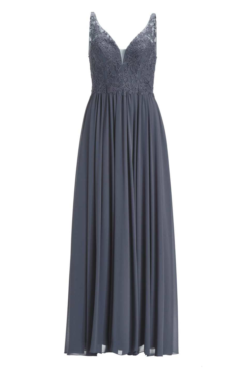 Chiffonkleid mit Spitzenstickerei