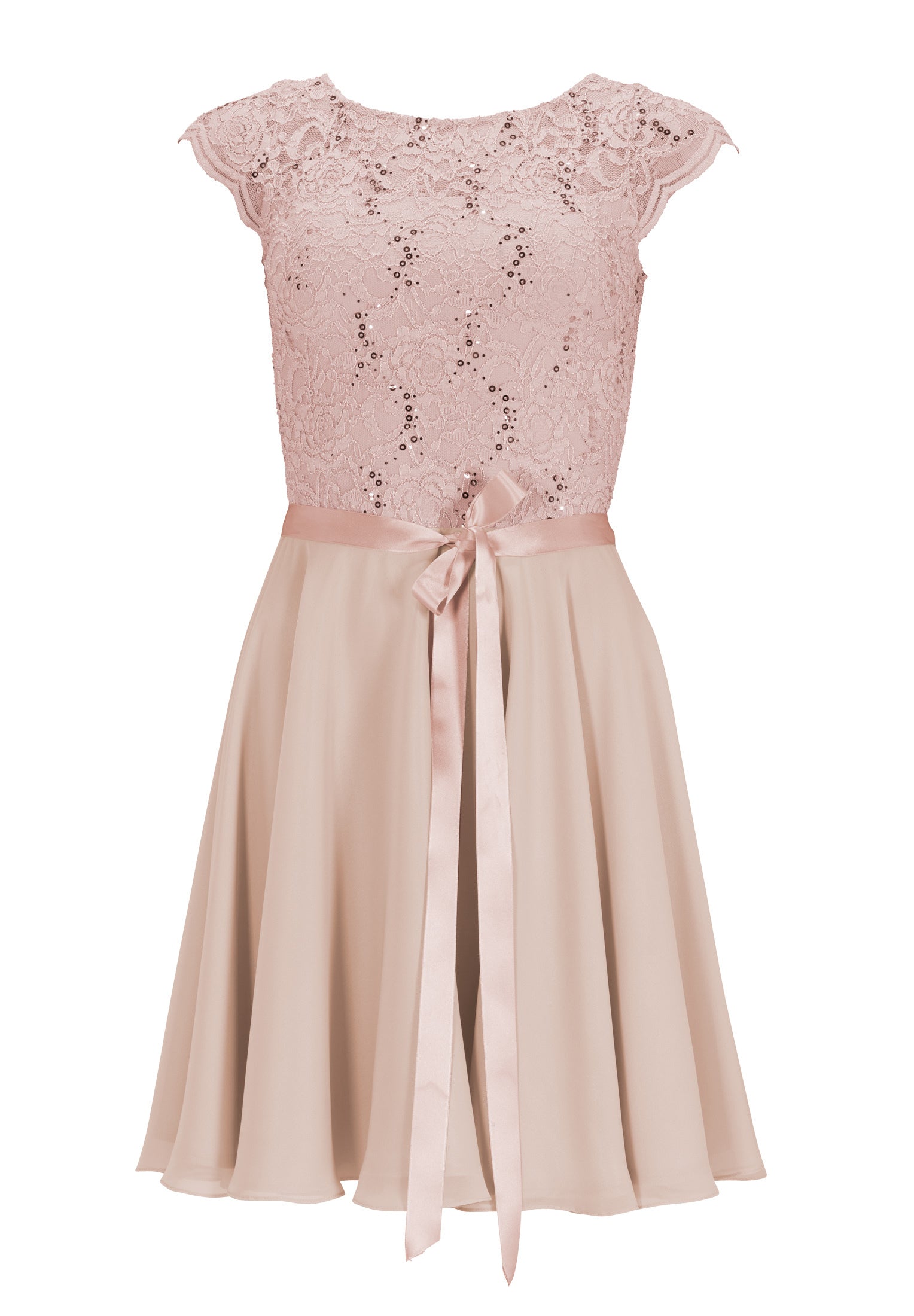 Cocktailkleid mit Spitzenoberteil und Chiffon Rock