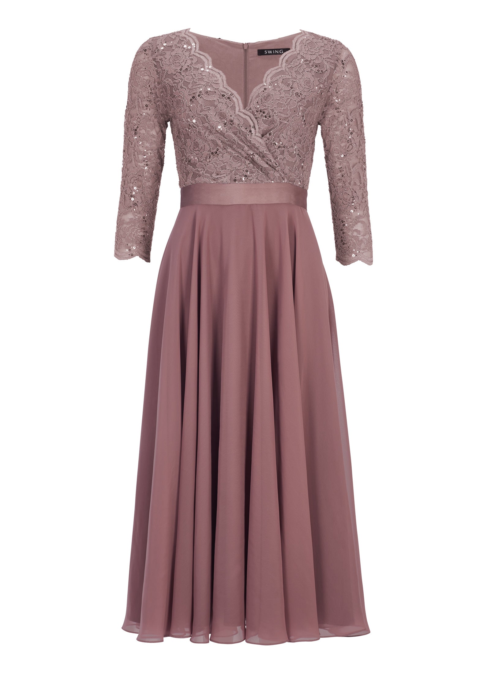 Cocktailkleid aus Material-Mix