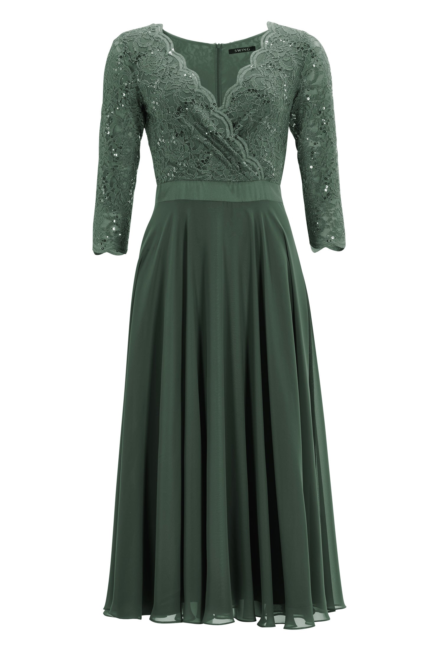 Cocktailkleid aus Material-Mix