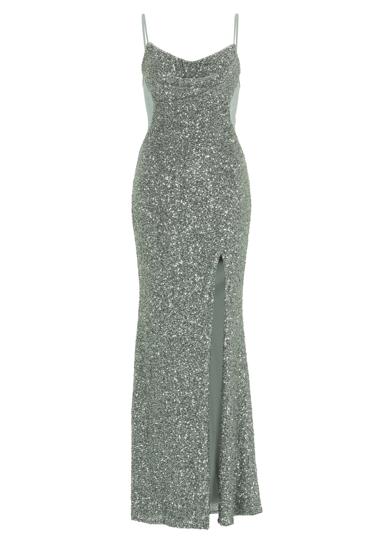 Slipdress mit transparenter Rückenpartie