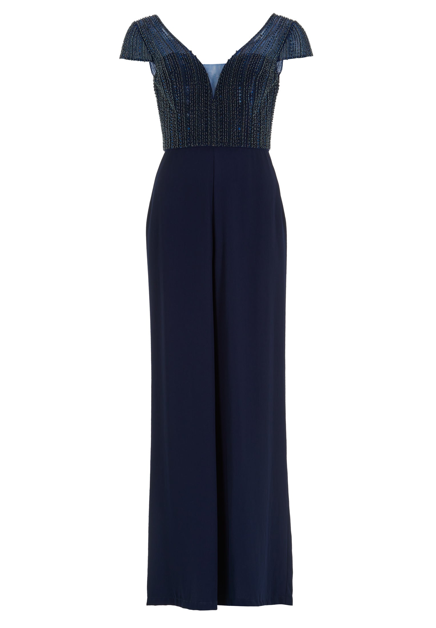 Jumpsuit mit Stickerei und kleinem Ärmelansatz