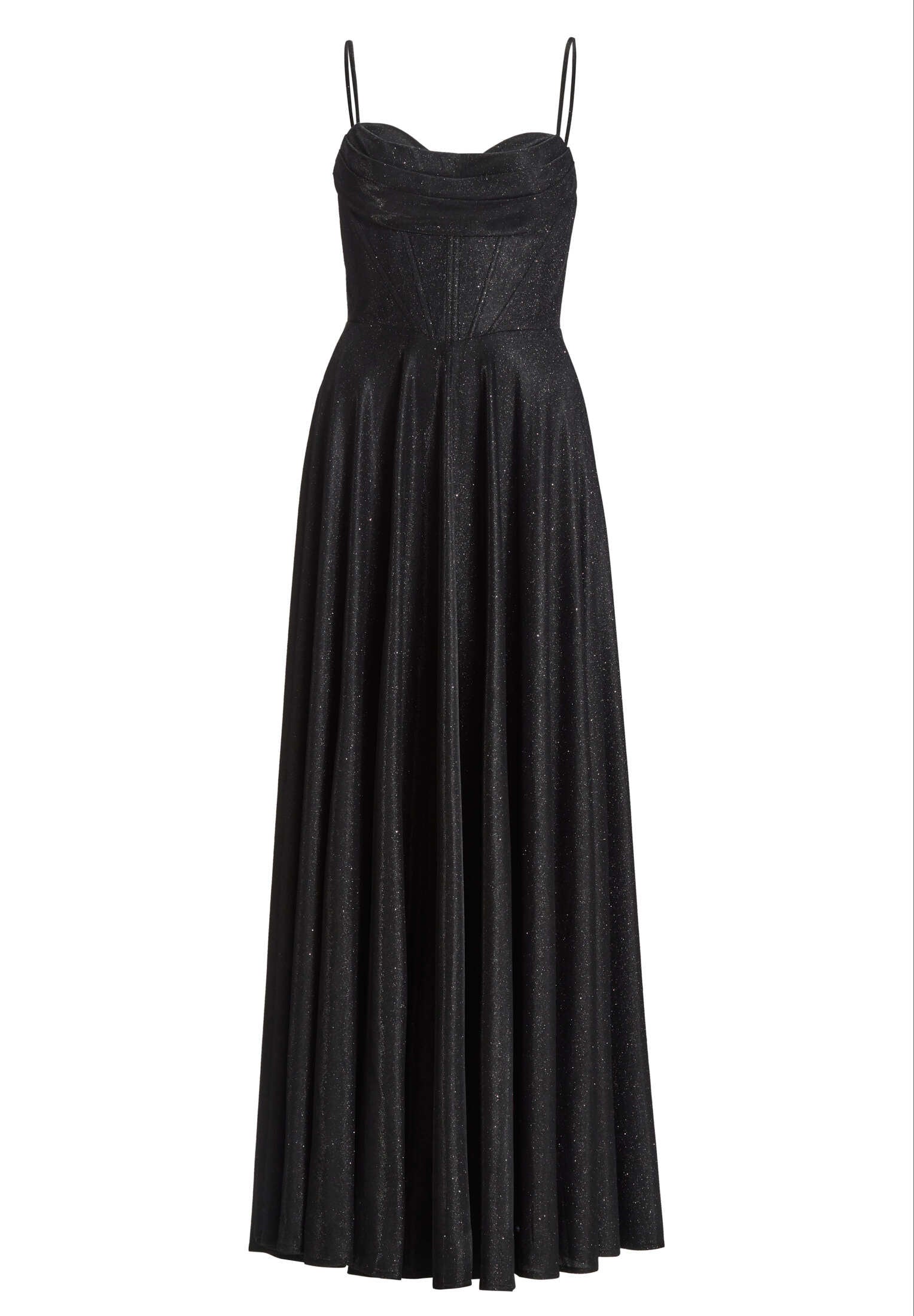 Schimmerndes Abendkleid mit Drapierung