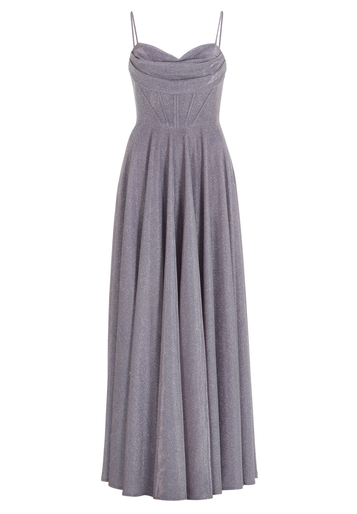 Schimmerndes Abendkleid mit Drapierung