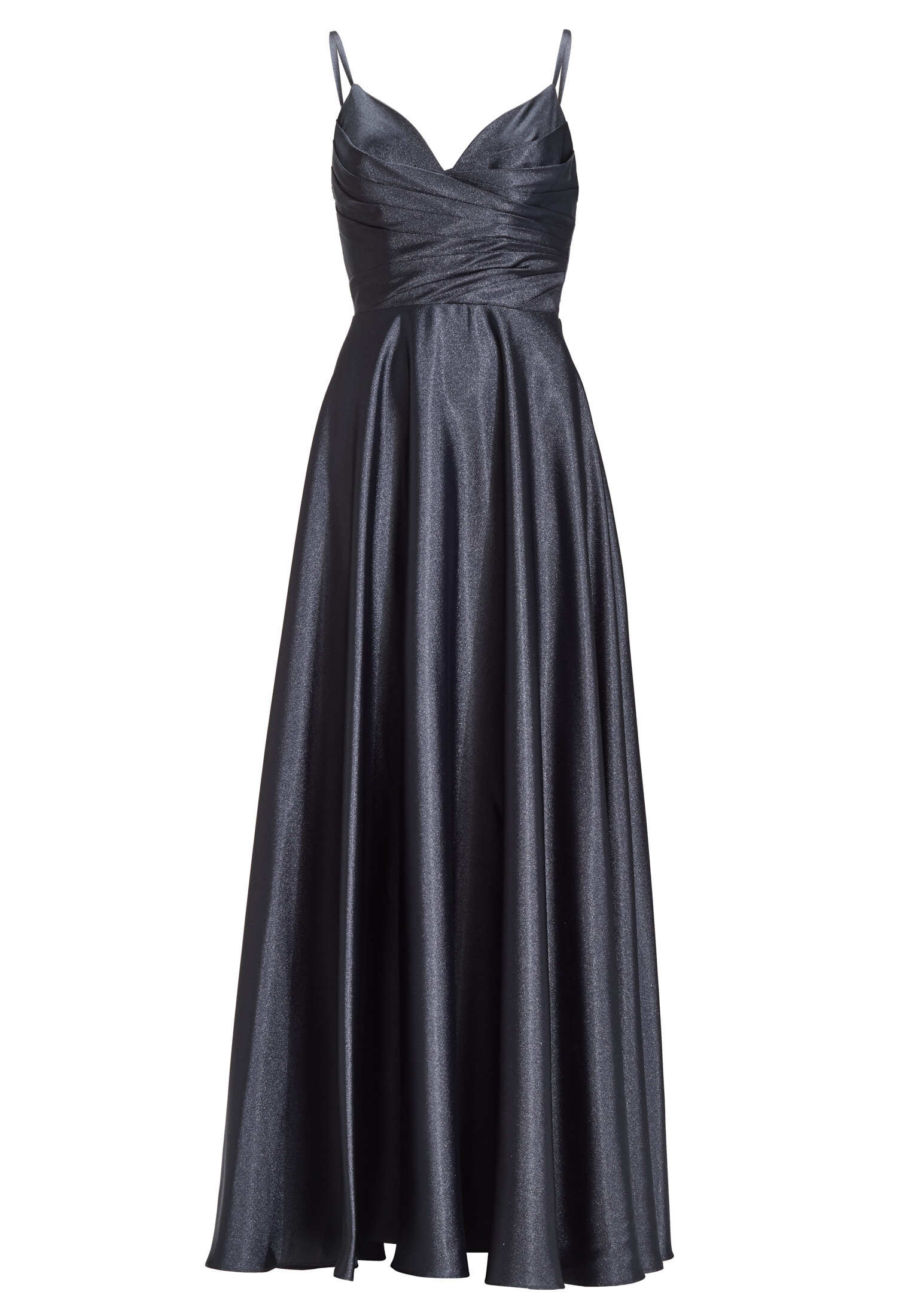 Schimmerndes Abendkleid mit drapiertem Top