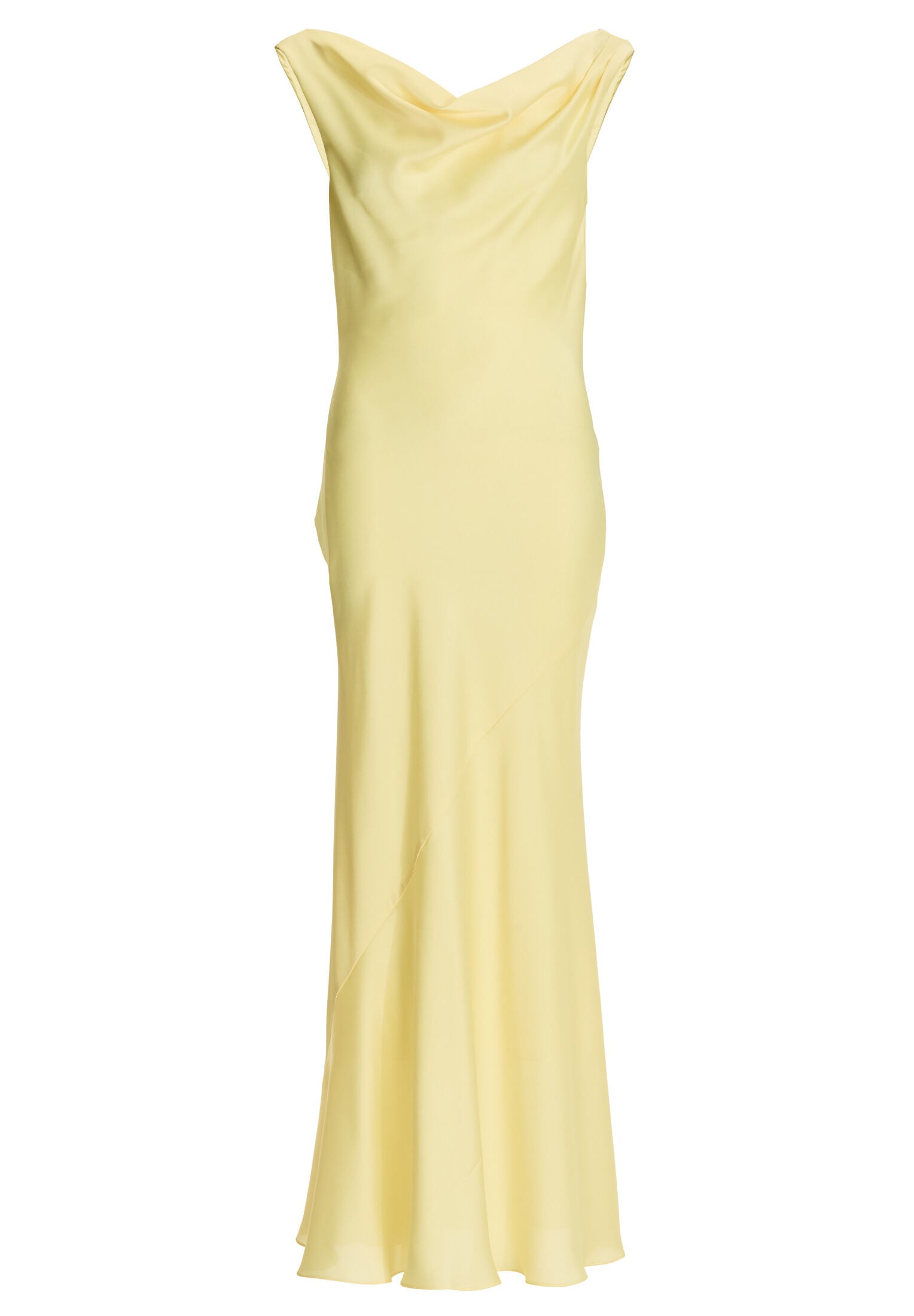 Abendkleid aus Satin mit Wasserfall Ausschnitt