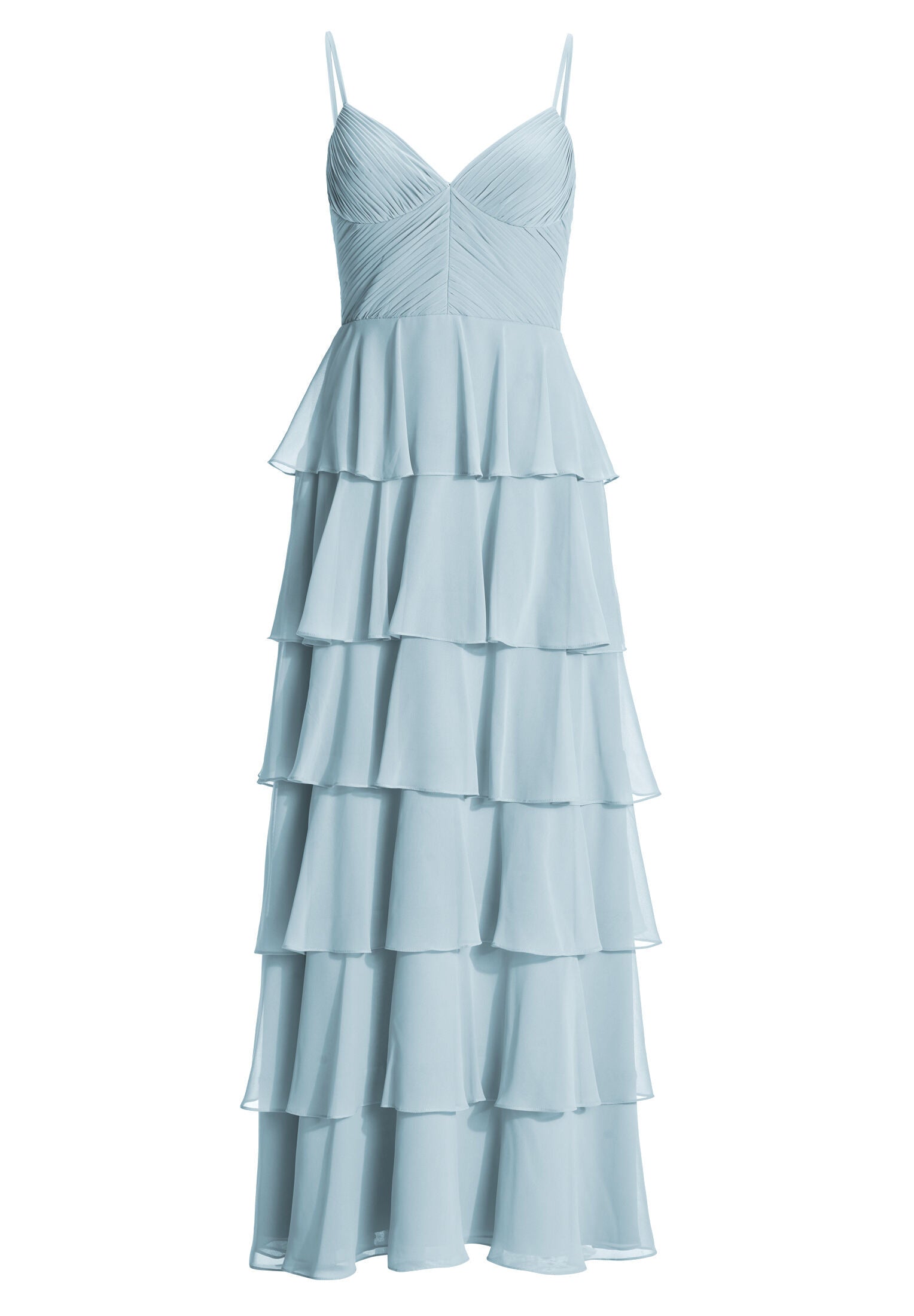 Abendkleid aus Chiffon mit Volants
