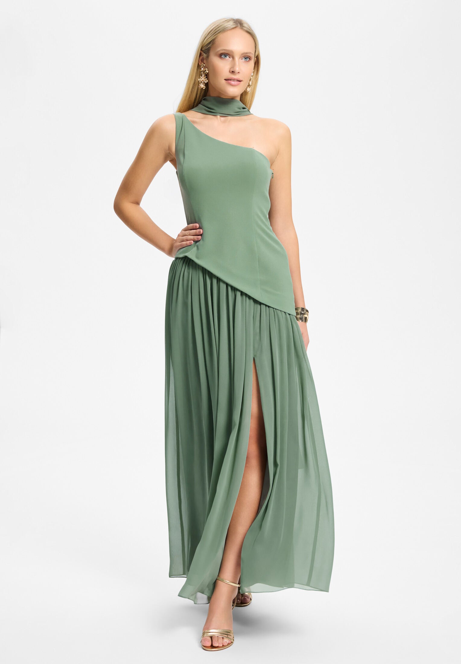 Schal aus Chiffon pistachio green One Size