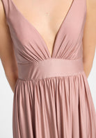 Empire Abendkleid aus Jersey mit Beinschlitz