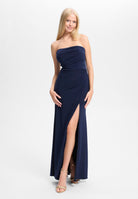 Figurbetontes Abendkleid mit Beinschlitz navy