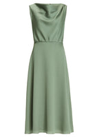 Cocktailkleid aus Satin mit Wasserfall Ausschnitt