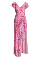 Florales Printkleid mit asymmetrischem Rock