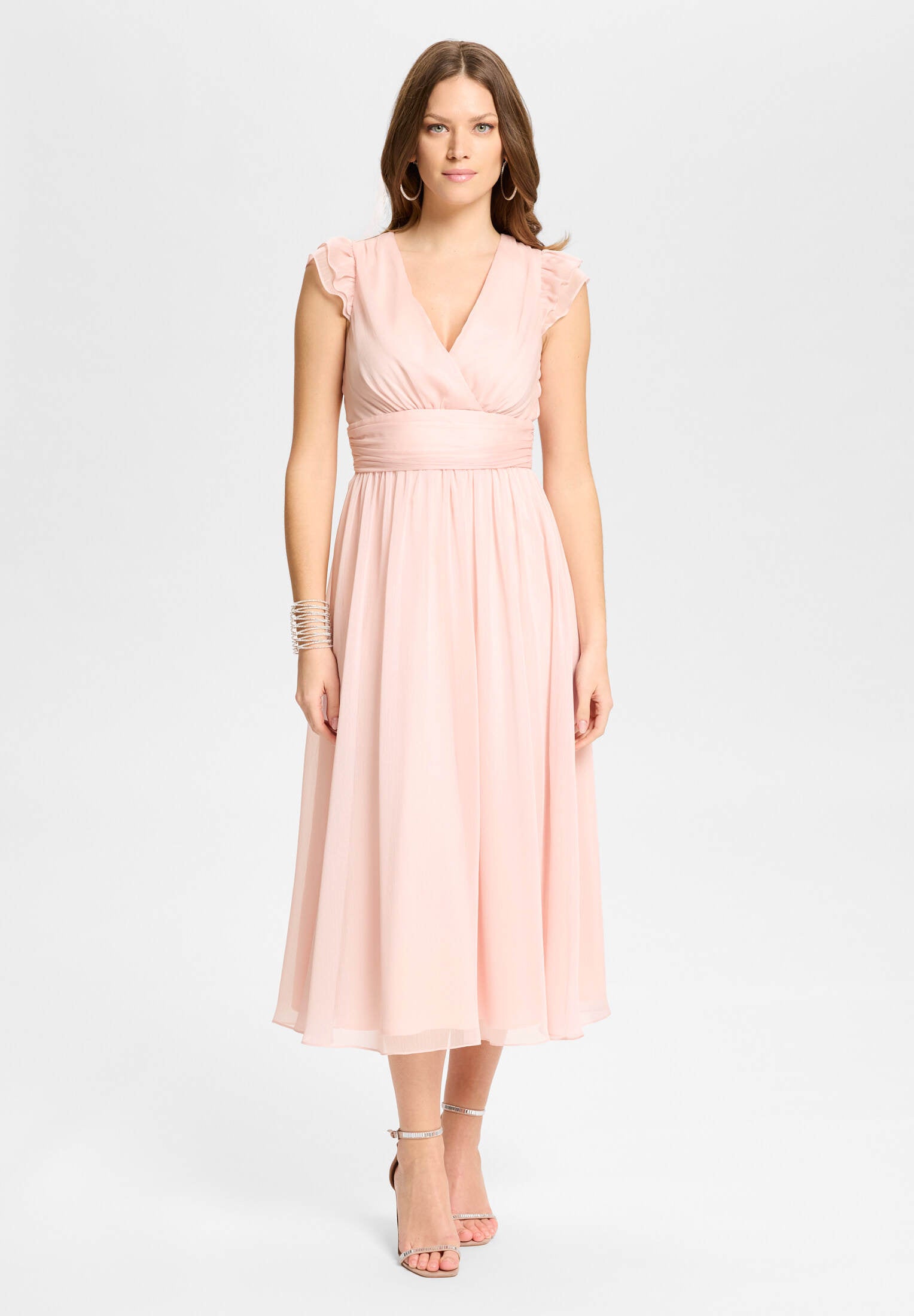 Cocktailkleid aus Crinkle Chiffon soft pink