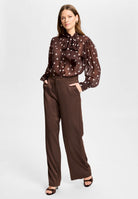 Hose aus Satin mit geradem Bein chocolate brown