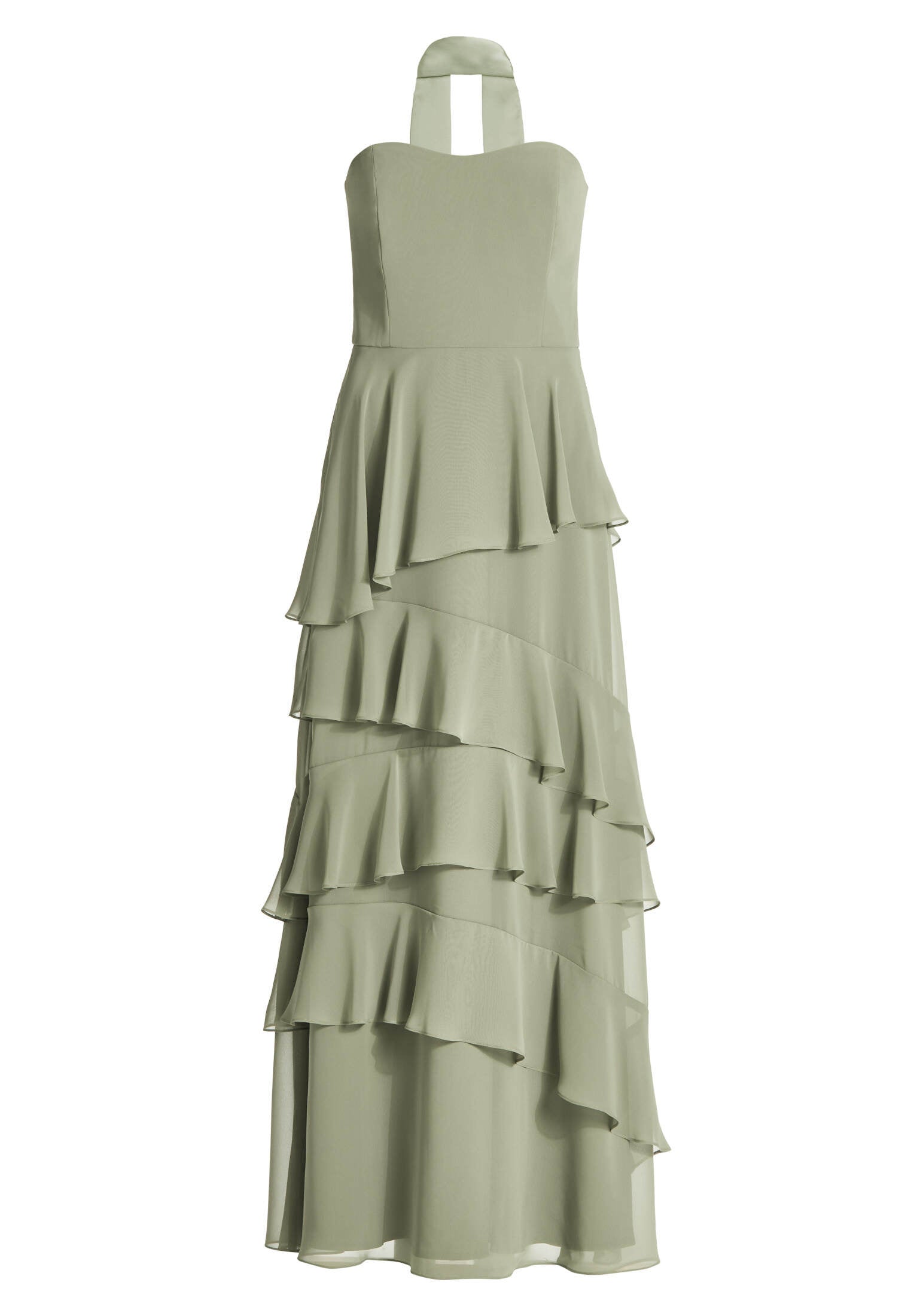 Abendkleid aus Chiffon mit Volants