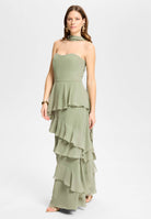 Abendkleid aus Chiffon mit Volants
