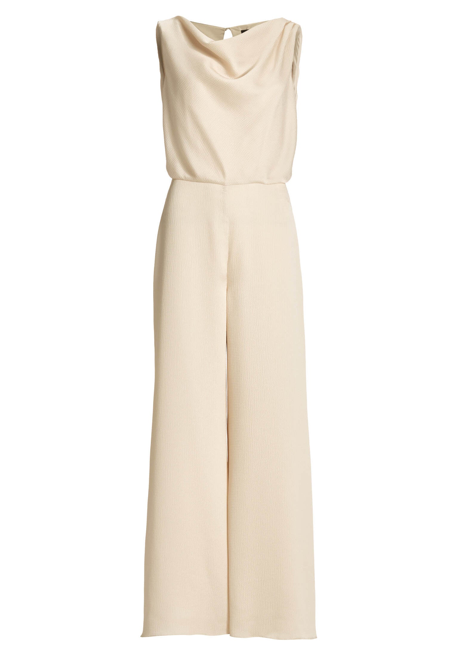 Jumpsuit aus Satin mit Wasserfallausschnitt