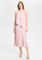 Cocktailkleid aus Satin mit amerikanischer Schulter soft pink