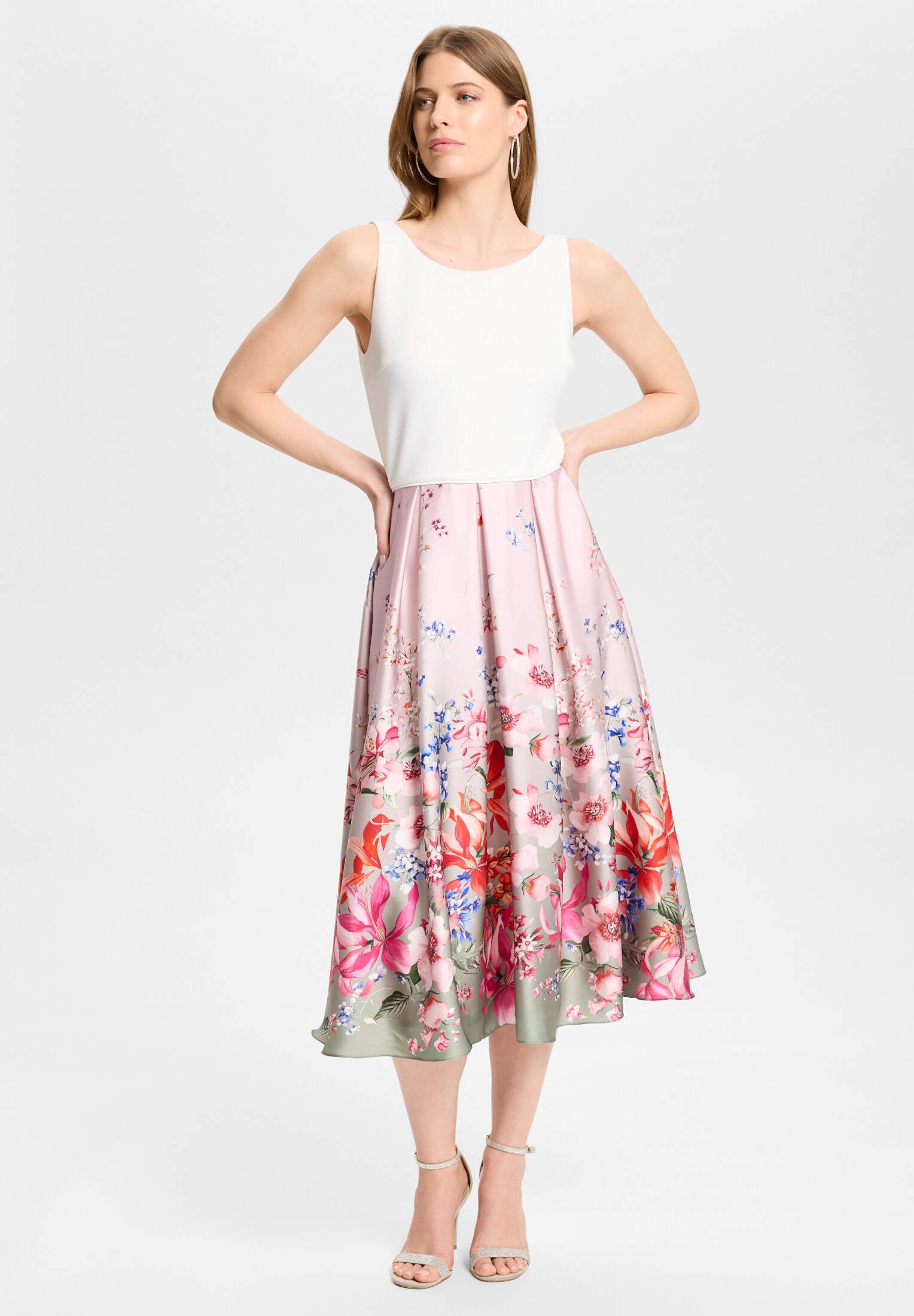 Cocktailkleid mit Bordüren-Print soft pink | multi