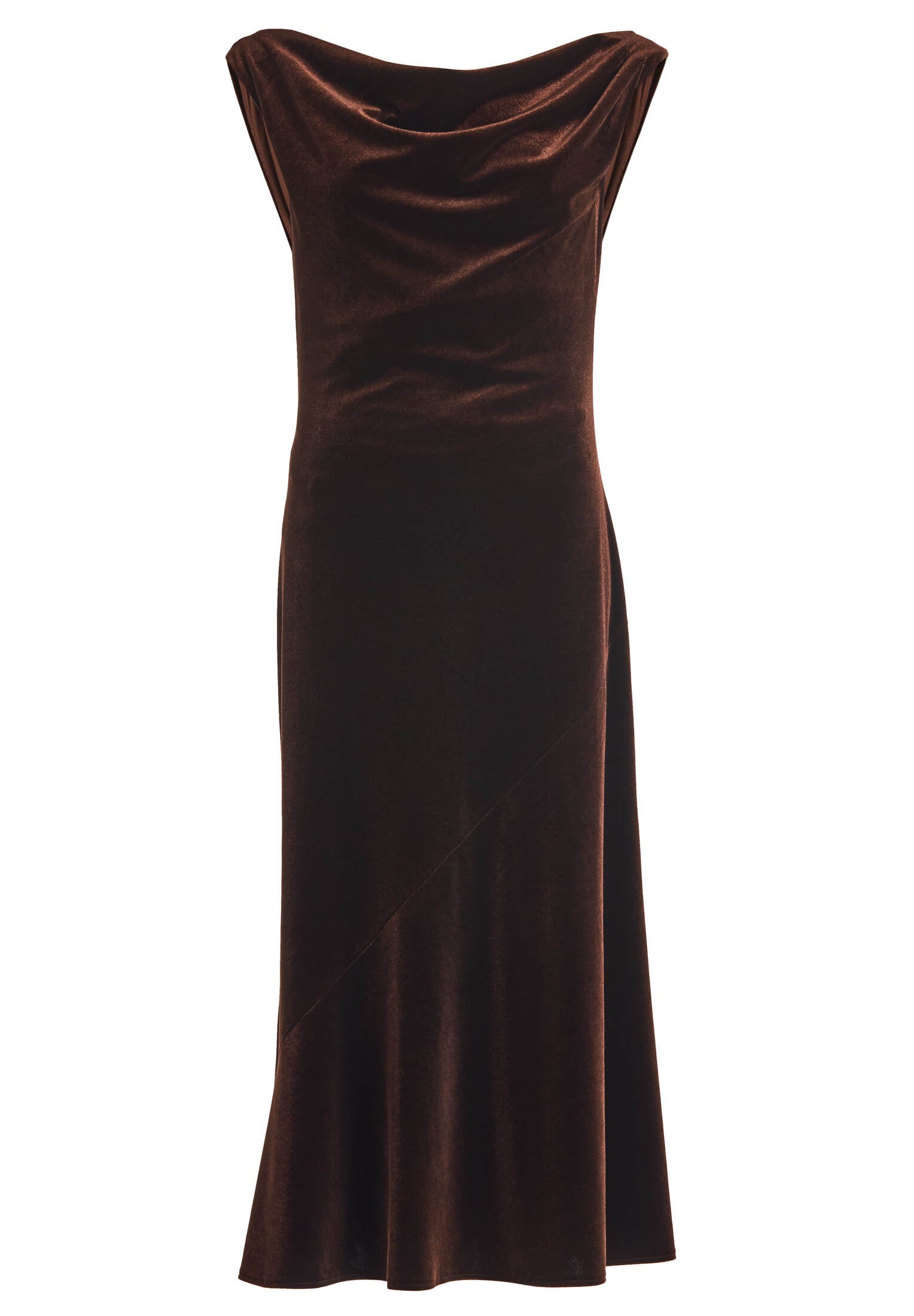Abendkleid aus Samt mit Wasserfallausschnitt