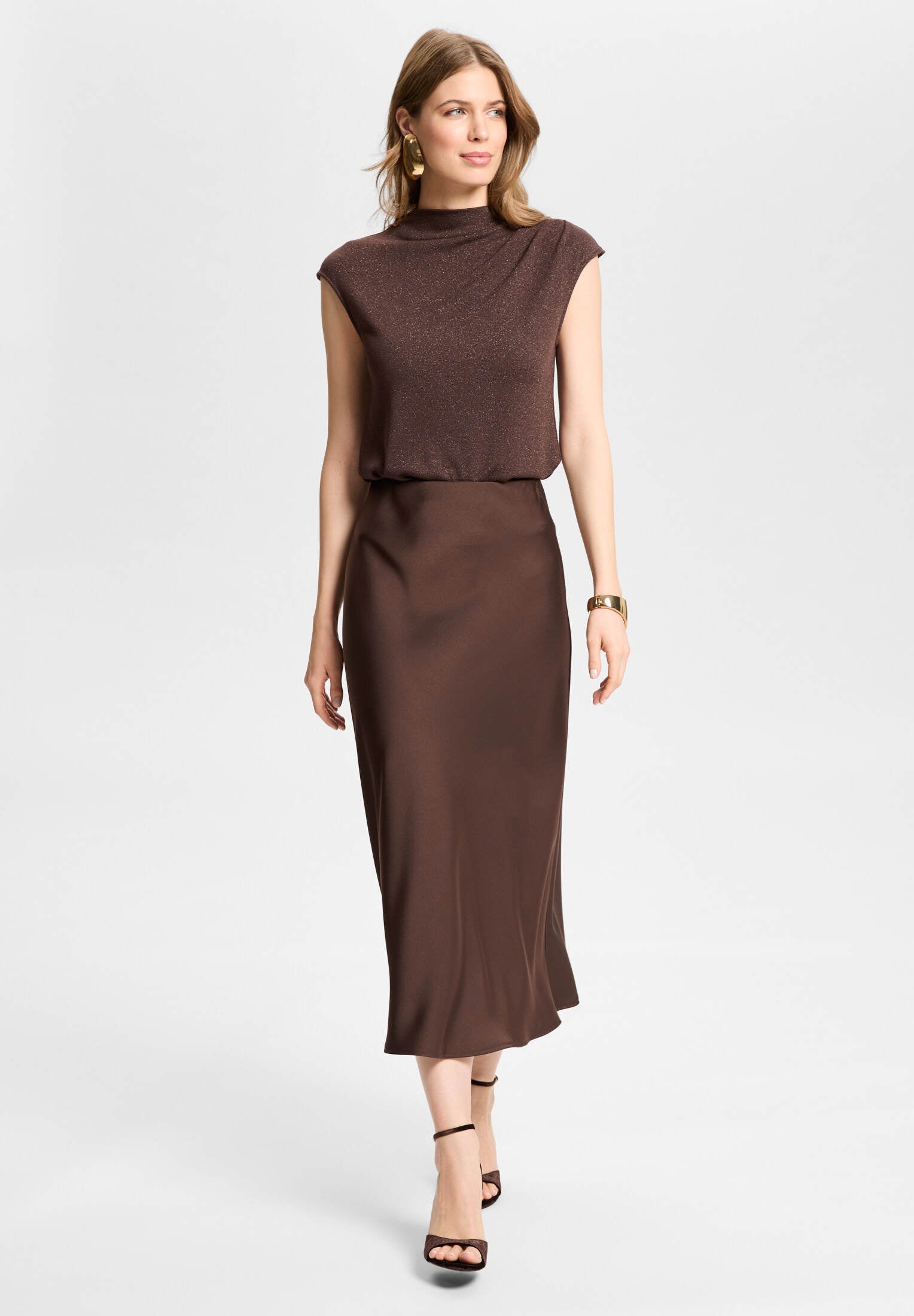 Oberteil aus Glitzergarn chocolate brown