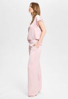 Satintop mit V-Ausschnitt soft pink