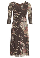Midi Kleid aus Mesh in Wickel Optik