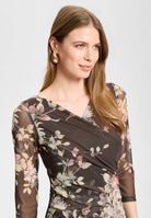 Midi Kleid aus Mesh in Wickel Optik