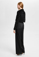 Jersey Bolero mit fedriger Optik