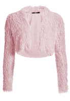 Jersey Bolero mit fedriger Optik